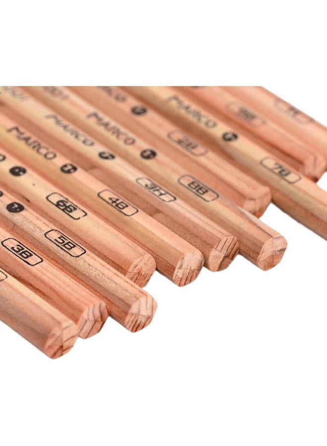 Marco (Marco) 10B Sketching Pencils 12-Pack Wooden Professional Art Hexagonal Rod Hand Drawing Sketching Drawing Pen Paper Boxed 7001-10B Raffine Series Sketching Marker Pen Drawing - Image 3