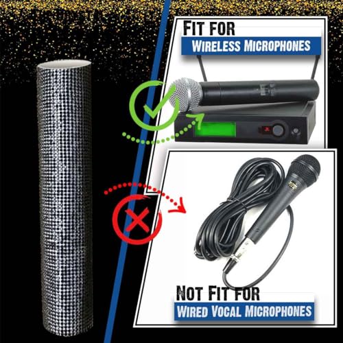 RhymKawa RK Black Mic Handle Body Cover for Universal Wireless Microphone and SLX2, BLX2 - SM58, BETA58, BETA87, BETA83, PG58, Unique Cordless Handheld Sleeve Shining on Tours Live TV Shows - Image 2
