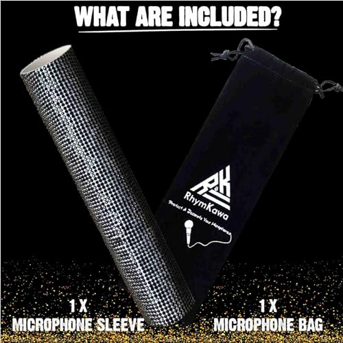 RhymKawa RK Black Mic Handle Body Cover for Universal Wireless Microphone and SLX2, BLX2 - SM58, BETA58, BETA87, BETA83, PG58, Unique Cordless Handheld Sleeve Shining on Tours Live TV Shows - Image 5