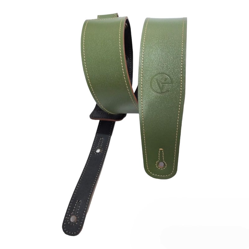 Ve CREATION 2.5-Inch Wide Leather Guitar Strap for Bass, Electric, Acoustic, & Heavy Guitars | Adjustable from 42-56 Inches | (VEG-0037 - Image 1