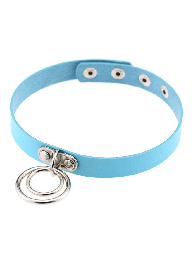 NIBEMINENT Adjustable Double Loop Faux Leather Choker Collar