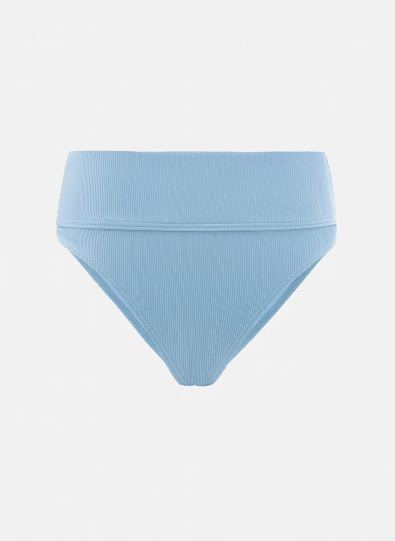 Lichi Ribbed high-rise bikini bottoms