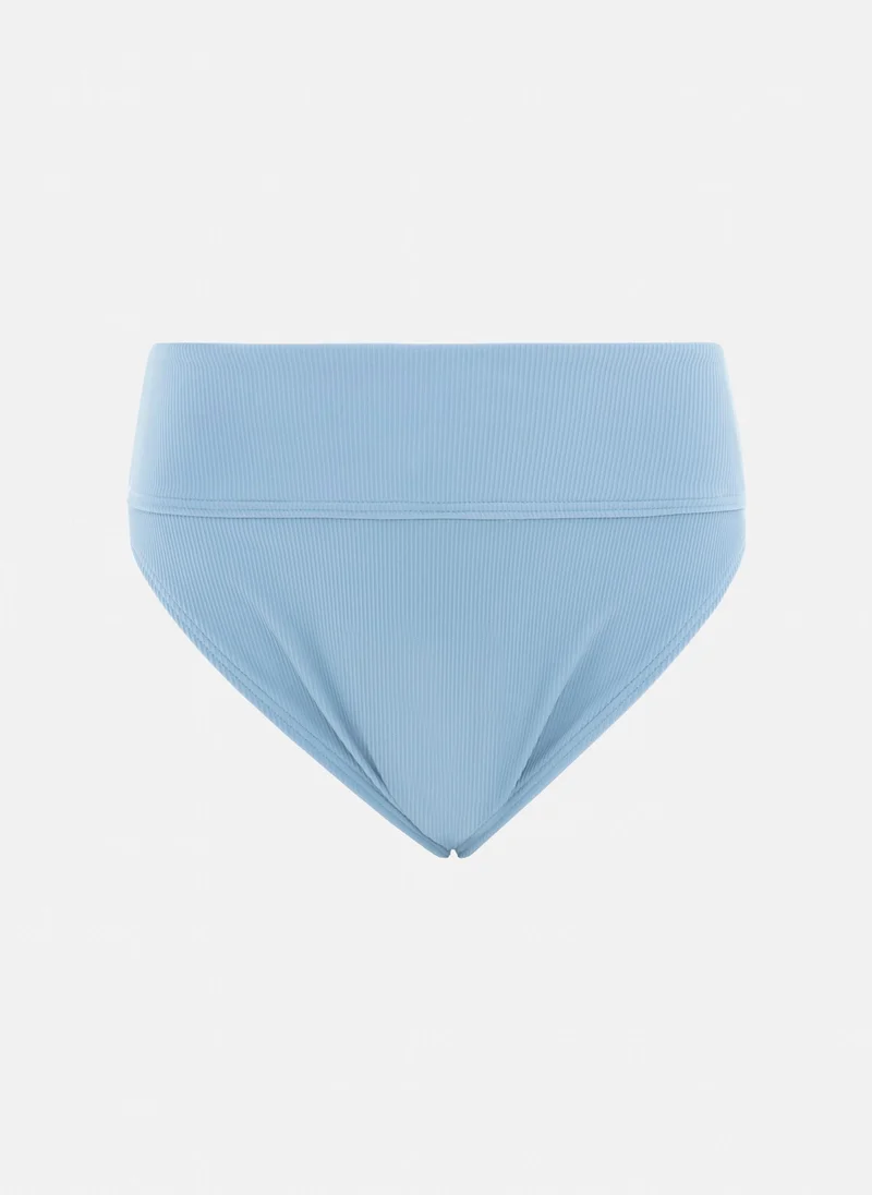 Lichi Ribbed high-rise bikini bottoms