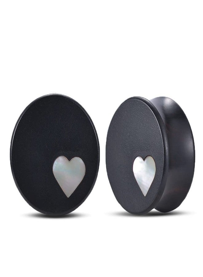 COOEAR 1 Pair Gauges For Ears Wood Saddle Plugs and Tunnels Heart Logo Earrings Expander Stretchers., 0g(8mm), Wood, sandstone - Image 1