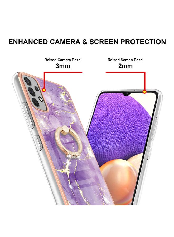 erorex Case For Samsung Galaxy A32 5G Electroplating Marble Pattern IMD TPU Shockproof Case with Ring Holder - Image 3