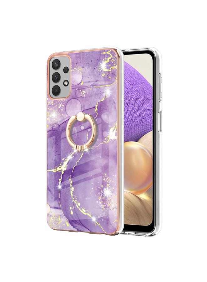 erorex Case For Samsung Galaxy A32 5G Electroplating Marble Pattern IMD TPU Shockproof Case with Ring Holder - Image 2