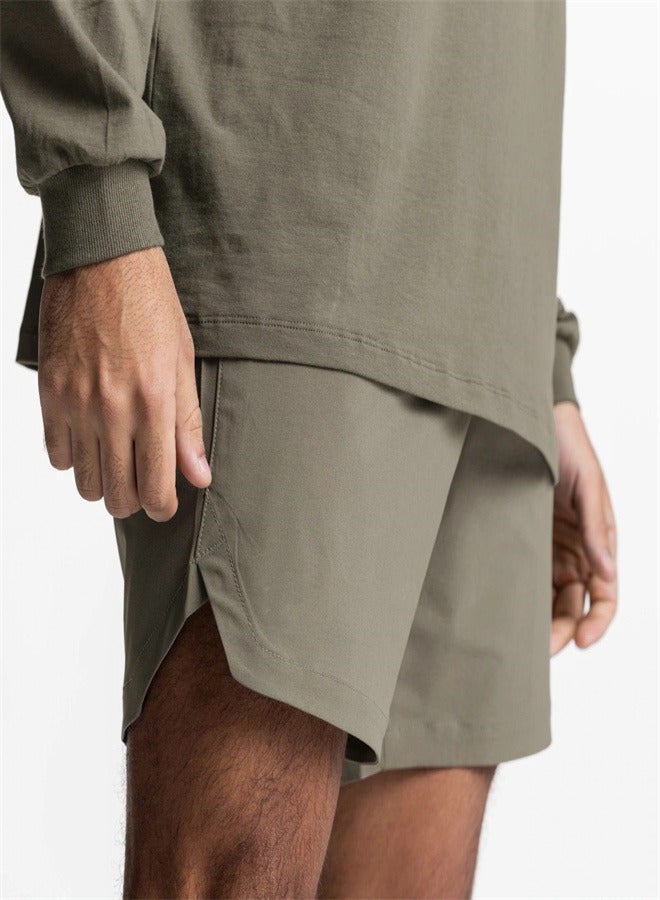 Loquat Men's Single-Layer Breathable And Quick Drying Shorts Military Green,  - Image 3