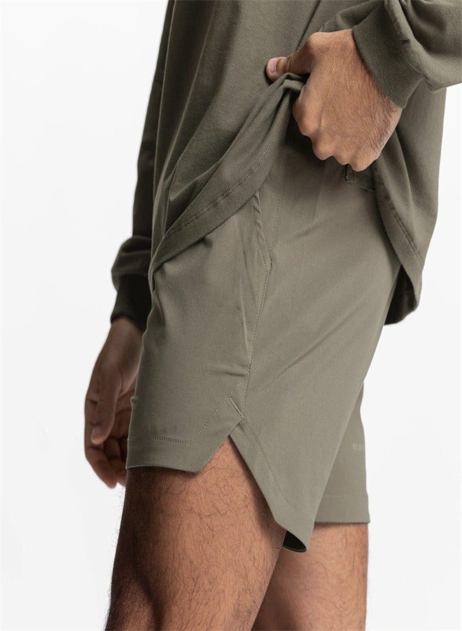 Loquat Men's Single-Layer Breathable And Quick Drying Shorts Military Green,  - Image 2
