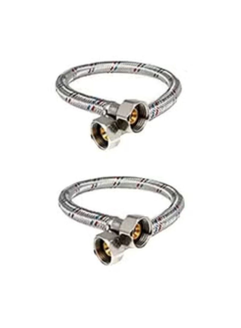 2 Pieces Water Heater Plumbing Flexible Hose (1/2 x 1/2in Female, 600mm) - Image 1