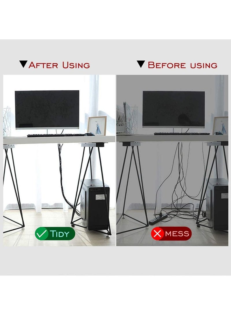 TYCOM Cable Tidy Management, Fastening Tape Sticky Strips Hook Loop Reusable and Flexible Wire Ties Cable Organizer for Computer, TV, Power and Other Cables - Black 5Meter - Image 4