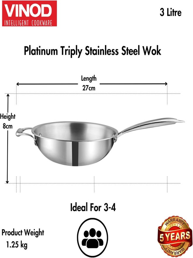 VINOD ووك فينود بلاتينيوم ثلاثي الفولاذ المقاوم للصدأ مع مقبض قوي مثبت، 26 سم - Image 4
