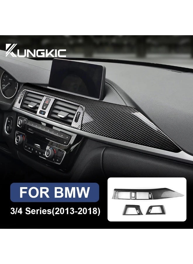 KUNGKIC Car Dashboard Cover Panel Sticker Carbon Style ABS Decal For BMW F30 F31 F32 F33 F34 F36 2013 2014 2015 2016-2018 3 4 Series LHD - Image 2