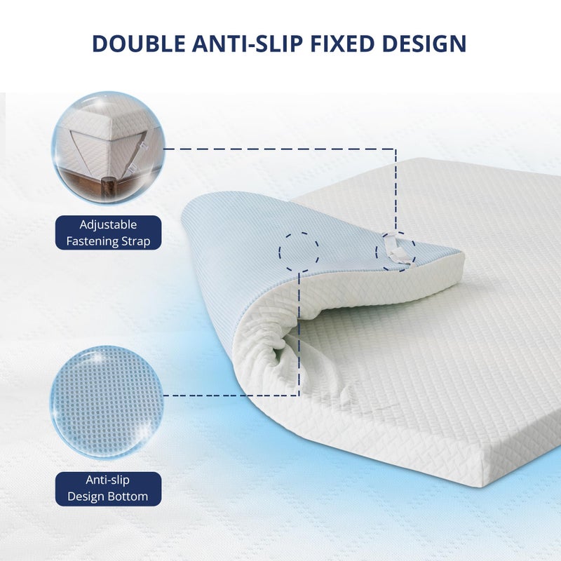 EGOHOME 4 Inch Gel Memory Foam Mattress Topper Full Size, Cooling Bed Topper for Pressure Relief with Removable Breathable Soft Cover, CertiPUR-US Certified - Image 5