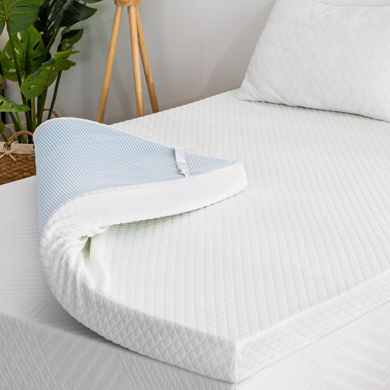 EGOHOME 4 Inch Gel Memory Foam Mattress Topper Full Size, Cooling Bed Topper for Pressure Relief with Removable Breathable Soft Cover, CertiPUR-US Certified - Image 1