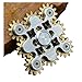 Bitopbi Pure Brass Fidget Spinner Gears Linkage Fidget Gyro Toy Metal DIY Hand Spinner Spins Long Time EDC Focus Meditation Break Bad Habits ADHD with Multiple Premium Bearings 9 Gears White - Image 2
