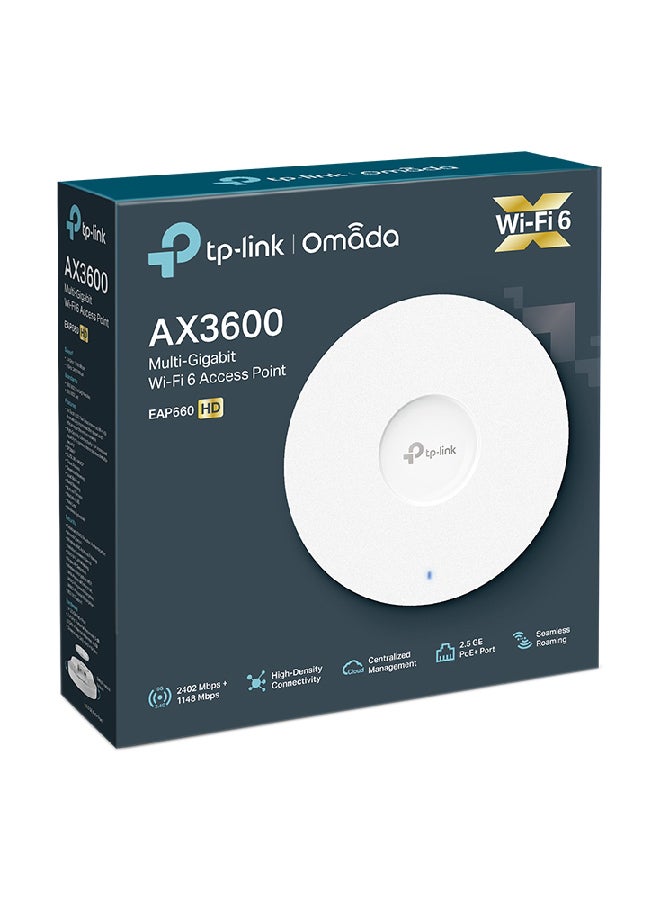 TP-LINK AX3600 Wireless Dual Band Multi Gigabit Ceiling Mount Access Point White - Image 5