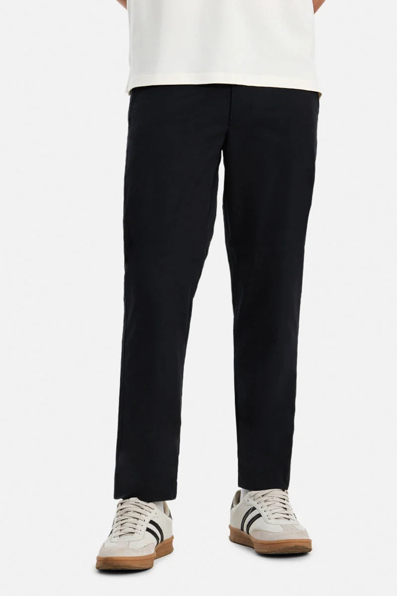 SNITCH Navy Solid Regular Fit Casual Trousers