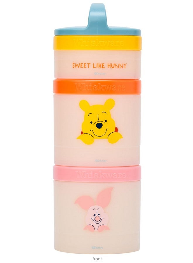 Whiskware Disney Winnie The Pooh Stackable Snack Containers for Kids and Toddlers, 3 Stackable Snack Cups for School and Travel, Sweet Like Honey, Pooh and Friends - Image 1