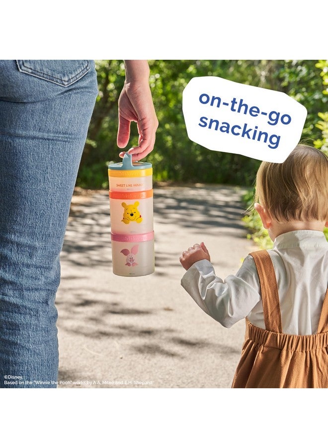 Whiskware Disney Winnie The Pooh Stackable Snack Containers for Kids and Toddlers, 3 Stackable Snack Cups for School and Travel, Sweet Like Honey, Pooh and Friends - Image 5