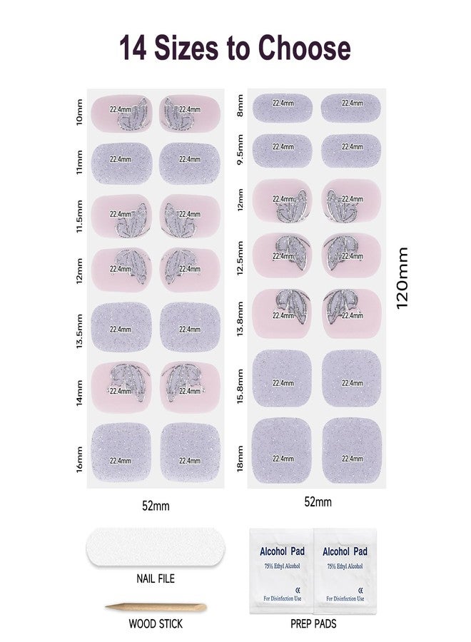 DUKASOU Semi Cured Gel Nail Strips(Butterfly),28 Gel Nail Stickers Wraps Strips Needed UV Lamp, Long Lasting,Easy to Apply - Image 5