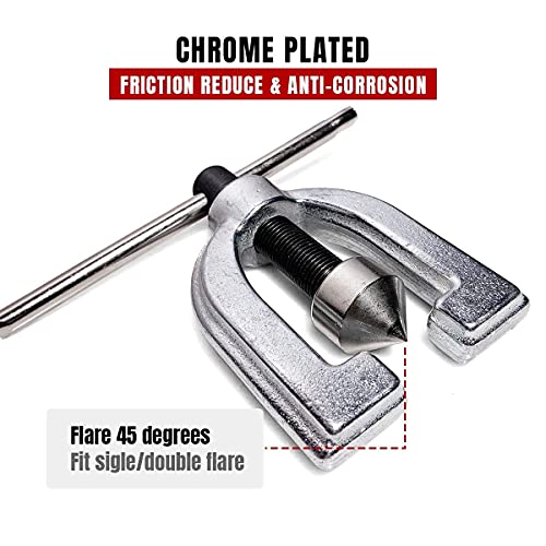 Thorstone Double & Single Flaring Tool Kit for Brake Line and Brass Tubing Tool with Extra Adapters, 45 Degrees, Red - Image 2