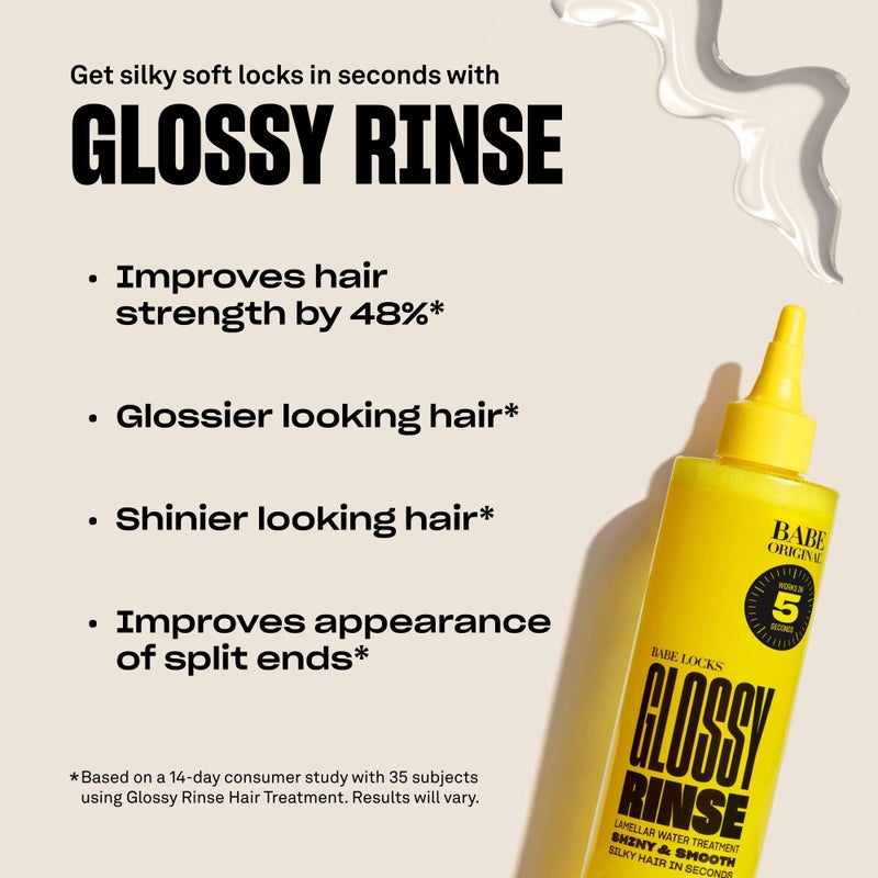 BABE ORIGINAL Glossy Rinse Treatment for Shine, Promotes Hydration, In-Shower Lamellar Water Hair Mask, 500 mL - Image 3