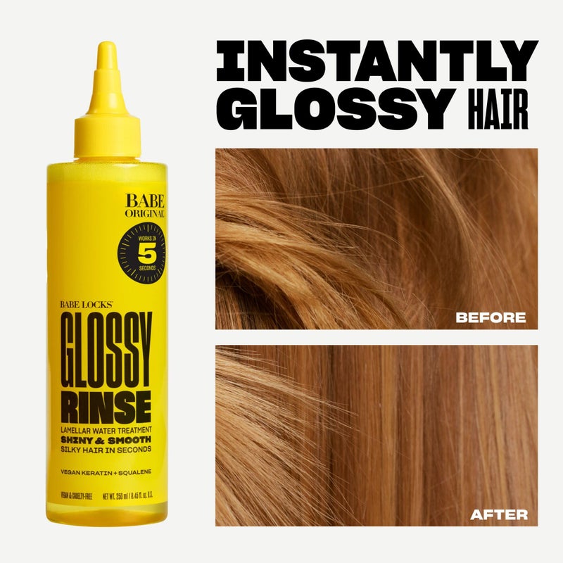 BABE ORIGINAL Glossy Rinse Treatment for Shine, Promotes Hydration, In-Shower Lamellar Water Hair Mask, 500 mL - Image 2