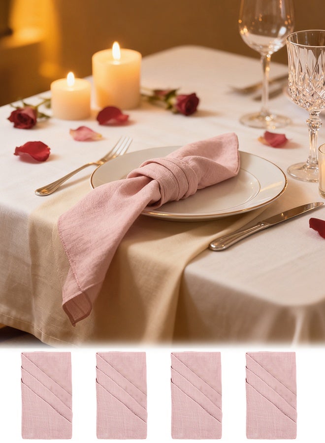 4-Piece Cloth Napkins, Gauze Napkin Vintage Boho Cheesecloth Napkin For Party, Wedding, Reception, Bridal Shower Table Decorations, 42 x 42 cm - Image 1