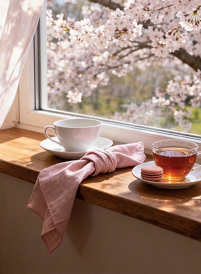 4-Piece Cloth Napkins, Gauze Napkin Vintage Boho Cheesecloth Napkin For Party, Wedding, Reception, Bridal Shower Table Decorations, 42 x 42 cm - Image 3