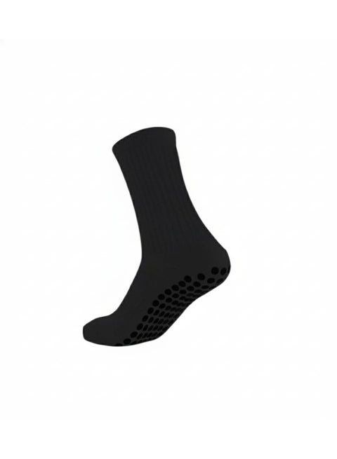 Men's sports socks, silicone, anti-slip, black