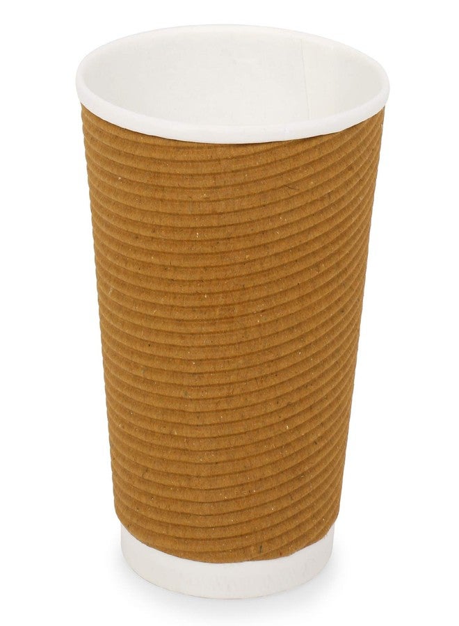 SANWALSA [200 ml, 100 Count, Brown Disposable Ripple Paper Cups | Eco-Friendly & Heat-Resistant Cups for Wedding, Party, Picnic, Cafes | Ideal for Tea, Coffee, Juice & Water