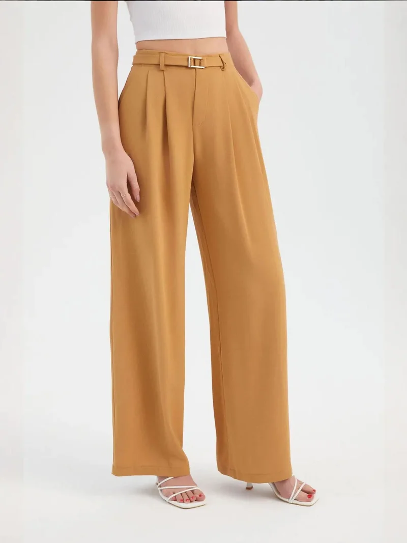 HICCUP  High Waist Pleated Wide Leg Trousers for Women | Best Price UAE