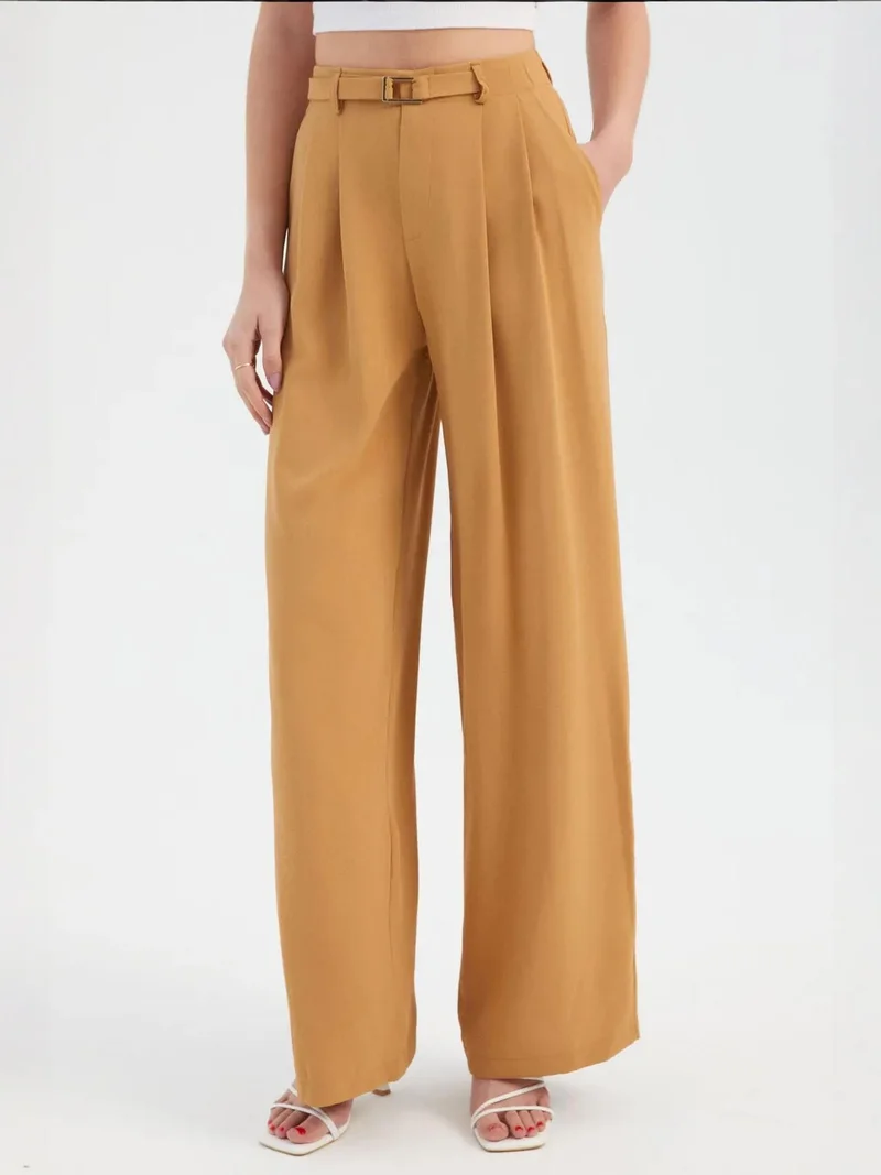 HICCUP  High Waist Pleated Wide Leg Trousers for Women | Best Price UAE