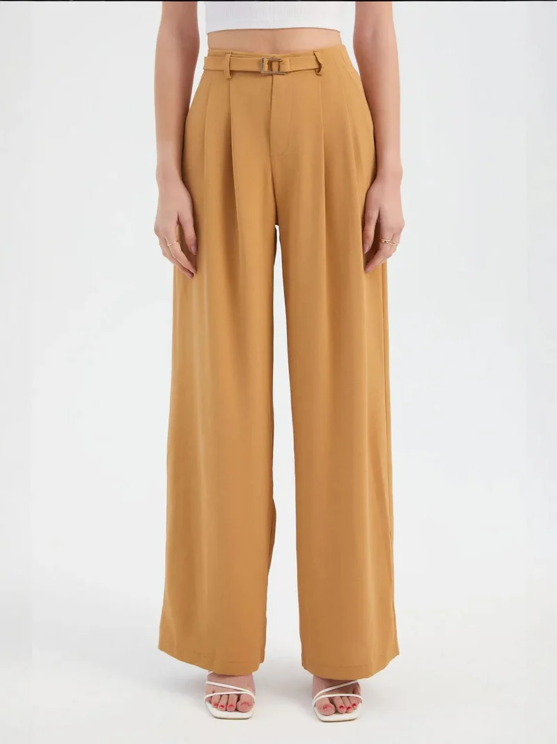 HICCUP  High Waist Pleated Wide Leg Trousers for Women | Best Price UAE