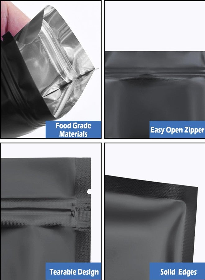 Arsmat 100 Pack Resealable Mylar Bag, Smell Proof Bags Resealable Packaging Supplies for Food Storage Small Business (Black, 4" X 6") - Image 3