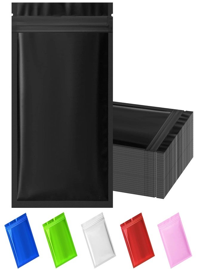 Arsmat 100 Pack Resealable Mylar Bag, Smell Proof Bags Resealable Packaging Supplies for Food Storage Small Business (Black, 4" X 6") - Image 1
