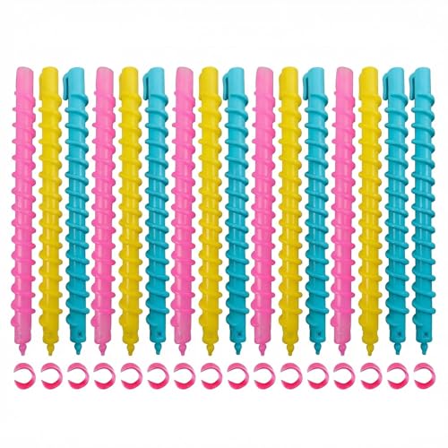 ericotry 18Pcs Plastic Spiral Hair Perm Rod Spiral Rod Barber Hairdressing Styling Curling Perm Rod Hair Rollers Salon Tools for Women Girls - Image 1