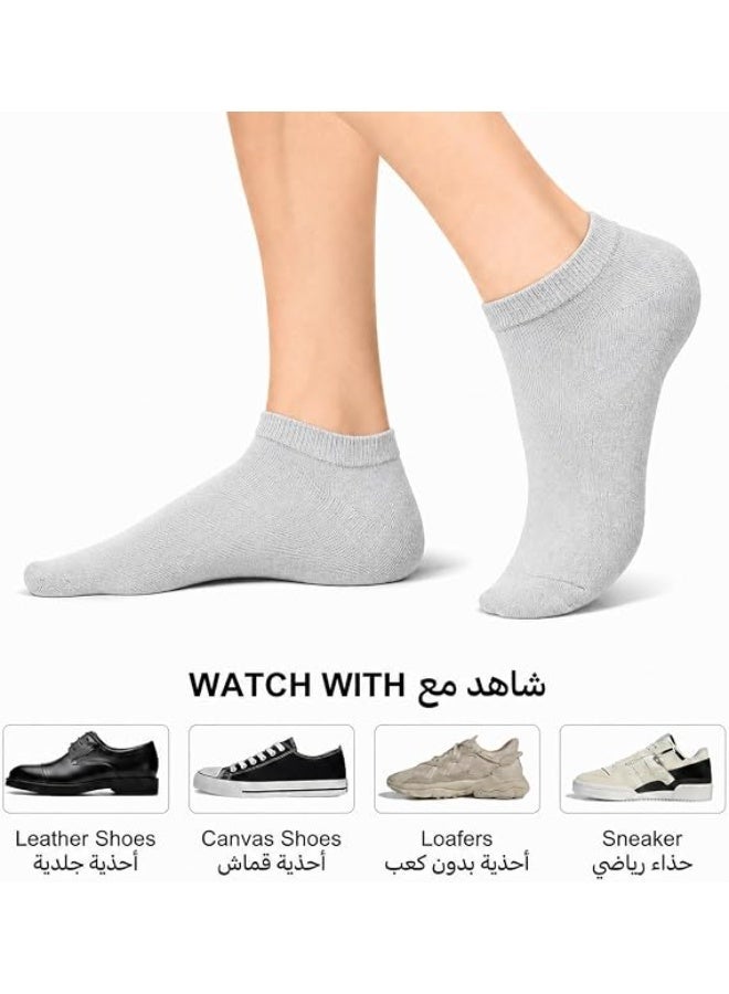 شرابات قطن كلاسيك كاجوال للكاحل ناعمة بتصميمات مريحة - مجموعة شرابات قطنية للنساء والرجال - تصاميم مريحة، خامة عاليه - عبوة من 3 قطع مقاس 40-45 - Image 2