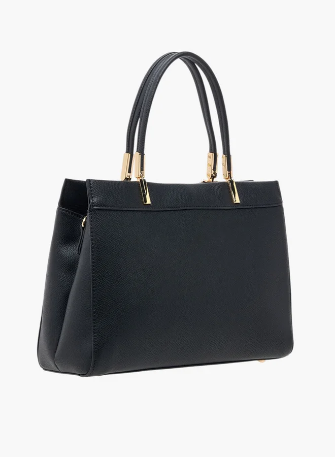 Le Confort Monogram Embossed Tote Bag with Detachable Strap and Zip Closure