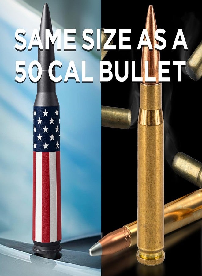 EcoAuto Bullet Antenna Replacement for Dodge Ram & Ford F150 F250 F350 Super Duty Ford Raptor Bronco Trucks - Anti-Theft Design - Radio Antenna for Truck 1990 - Current (American Flag) - Image 5