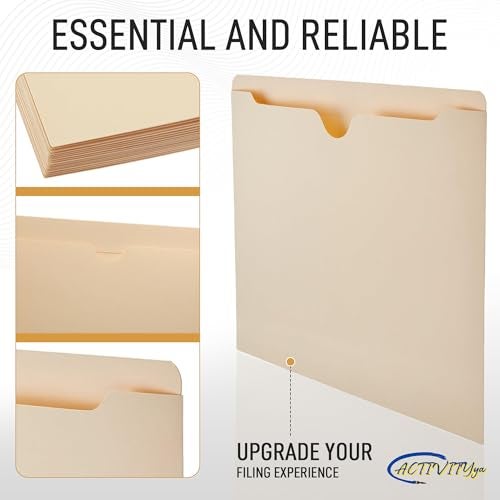 ACTIVITYYA Manila File Jackets, Flat-No Expansion, Letter Size, Reinforced Straight-Cut Tab, 10 Pack - Image 5