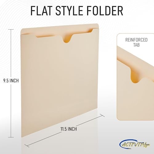 ACTIVITYYA Manila File Jackets, Flat-No Expansion, Letter Size, Reinforced Straight-Cut Tab, 10 Pack - Image 2