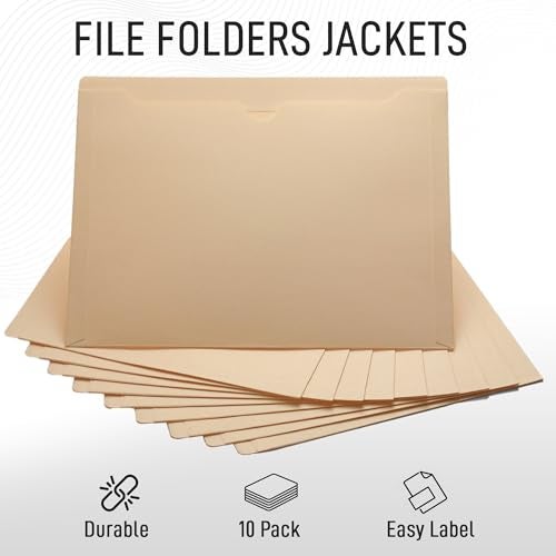 ACTIVITYYA Manila File Jackets, Flat-No Expansion, Letter Size, Reinforced Straight-Cut Tab, 10 Pack - Image 4