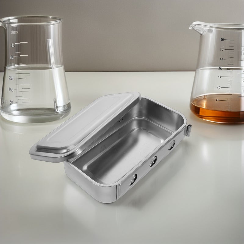 Stainless Steel Pan with Lid and Hole Dish Plate for Instruments Accessories - Image 4