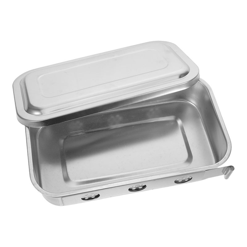 Stainless Steel Pan with Lid and Hole Dish Plate for Instruments Accessories - Image 1
