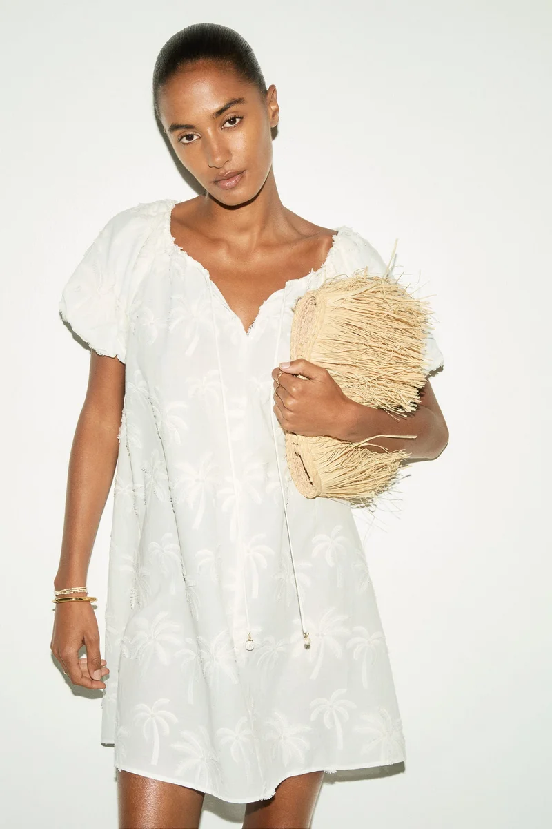 H&M Embroidered Tunic Dress