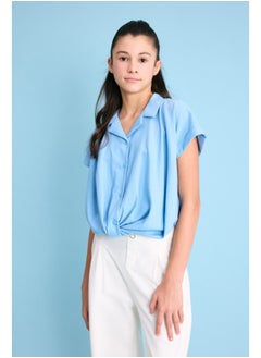 Girl Cropped Fit Woven Short Sleeve Shirt