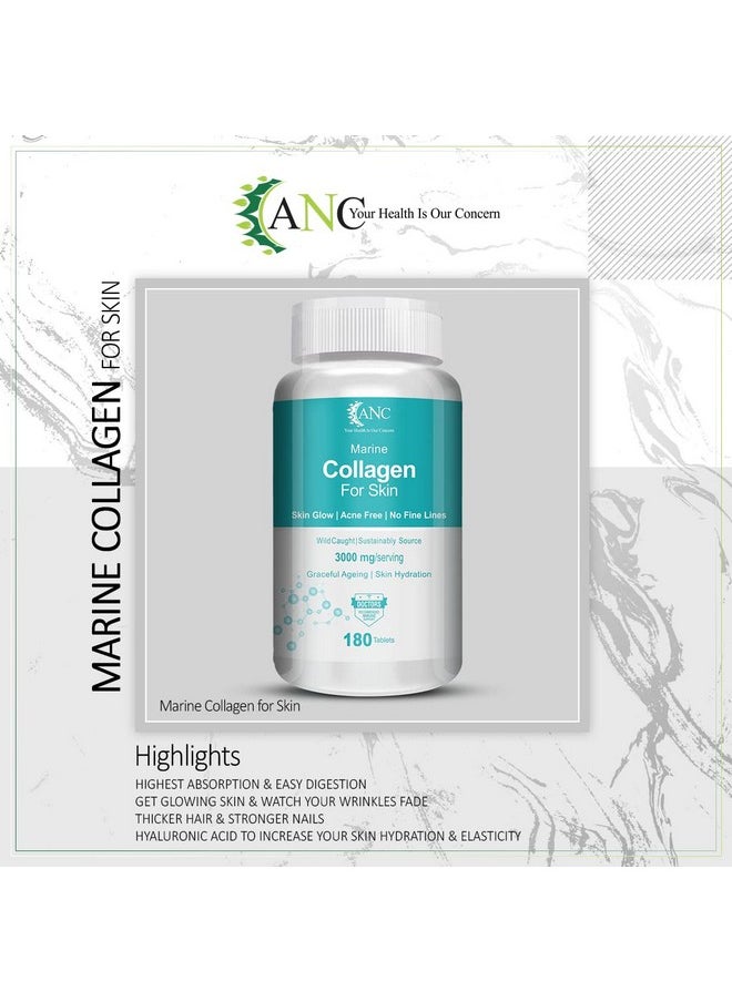 ANC Marine Collagen 3000Mg With Biotin & Vitamin C For Skin, Healthy Hair, Nails & Joints 180 Tablets (Pack Of 1)  - Image 4