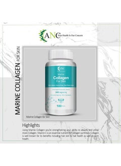 ANC Marine Collagen 3000Mg With Biotin & Vitamin C For Skin, Healthy Hair, Nails & Joints 180 Tablets (Pack Of 1)  - Image 2
