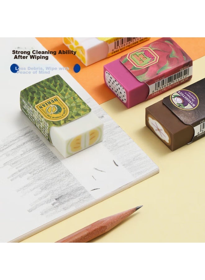Plus Fruit Series Erasers For Clean Exams And Students, Cute Erasers For Art Use, Erx-0311ns Eraser 4-color Set - Image 5